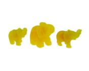 SET OF THREE ELEPHANT CARVINGS IN ORANGE CALCITE.   SP13811POL