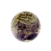 GEMSTONE SPHERE IN CHEVRON AMETHYST.   SP14849POL