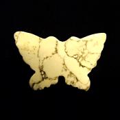 Butterfly Carving in White Howlite.   SP15094POL