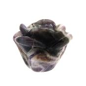 Rose Flower Head Carving In Chevron Amethyst.   SP16290POL