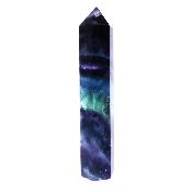 Fully Polished And facetted Point/ Tower in Green & Purple Fluorite.   SP17205POL  