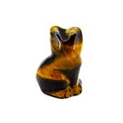 GEMSTONE KITTEN CARVING IN TIGERSEYE.   SPR14480POL