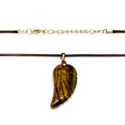 GEMSTONE 'ANGEL WING' PENDANT IN TIGERSEYE.   SPR14767PEND