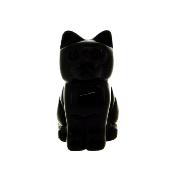 Gemstone Carving Of A Cat (Large Size) In Black Obsidian.   SPR16937POL
