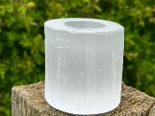 SATIN SPAR (SELENITE) T-  LIGHT HOLDER.   Spr15119