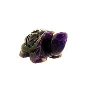 TORTOISE CARVING IN BRAZILIAN AMETHYST.   SP13642POL