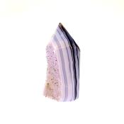 AGATE WITH AMETHYST DRUZE POLISHED POINT SPECIMEN.   SP14343POL