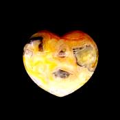 CRAZY LACE AGATE PUFF HEART.   SP14607POL