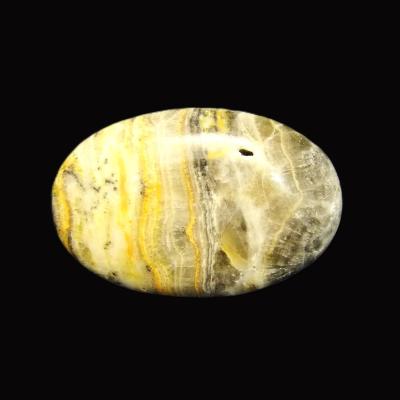 Bumble Bee Calcite Polished Oval Palm Stone.   SP16181POL  