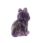Sitting Cat Carving In Amethyst.   SP16351POL
