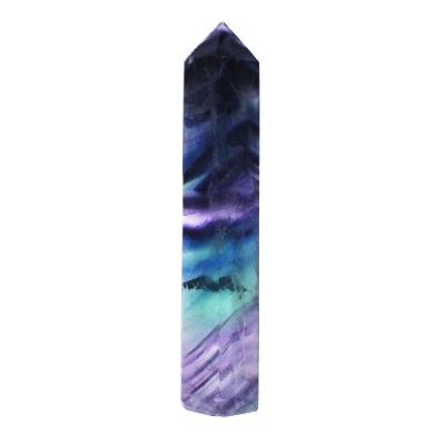Fully Polished And facetted Point/ Tower in Green & Purple Fluorite.   SP17206POL