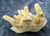 ETCHED QUARTZ WITH CALCITE CLUSTER SPECIMEN. SP3553