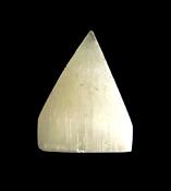 SELENITE (SATIN SPAR) ELEVATED PYRAMID.   SPR11582POL