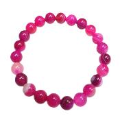PLAIN POWER BEAD BRACELETS IN PINK DYED AGATE. (NO TOGGLE).   SPR14227BR