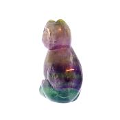 GEMSTONE CAT CARVINGS IN FLUORITE.   SPR14753POL