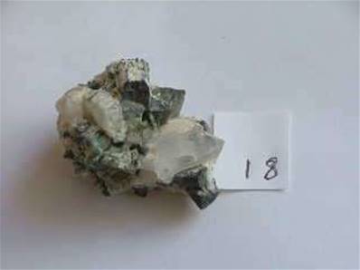 TOURMALINE AND QUARTZ SPECIMEN 3CM X 4.5CM ACROSS. SP18