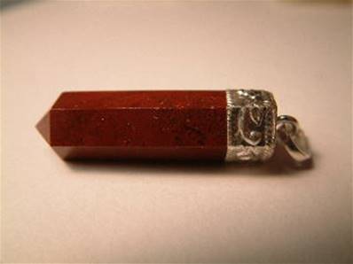 Red Jasper Indian Silver Hexagonal pendant. 1105