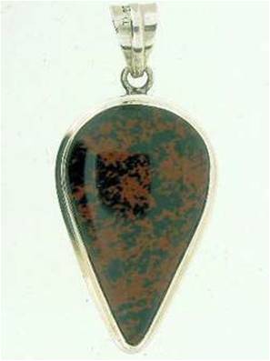 MAHOGANY OBSIDIAN SILVER DESIGER PENDANT TEARDROP SHAPE. 58MM DROP INC BAIL X 25 MM WIDE. 15g.