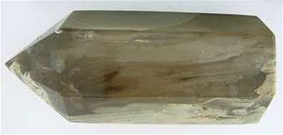 CHLORITE IN SMOKEY QUARTZ POLISHED POINT SPECIMEN. 153 X 68 X 58MM APROX. 1.028Kg. SP1387POL