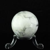 Gemstone Sphere in White Howlite.   SP15737POL