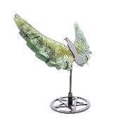 Dove Sculpture in Metal Featuring Carved Wings in Epidote with Prehnite.   SP16383POL 