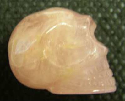 ROSE QUARTZ SKULL CARVING.   SP2966POL