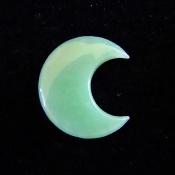 GEMSTONE CRESCENT MOON CARVING IN GREEN AVENTURINE.    SPR14074POL