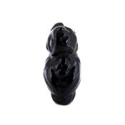 CARVING OF AN OWL IN BLUE BLACK OBSIDIAN.   SPR14471POL