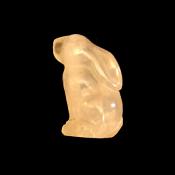 CARVING OF A HARE IN ROSE QUARTZ.   SPR14665POL