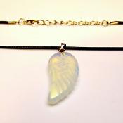 GEMSTONE 'ANGEL WING' PENDANT IN OPALITE.   SPR14764PEND