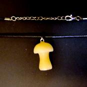 Gemstone Mushroom Pendant in Yellow Aventurine.   SPR15372PEND
