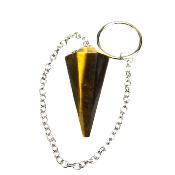 TIGER'S EYE FACETED POINT STYLE PENDULUMS.   SPR16082POL