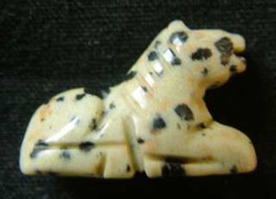 HORSE CARVING IN DALMATION JASPER. SPR3968POL