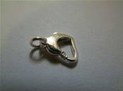 STERLING SILVER HEART SHAPE TRIGGER CLASP. 10MM X 8MM. 32516