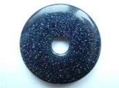 LARGE BLUE GOLDSTONE GEMSTONE DONUTS/ PI STONES. DO42BGS