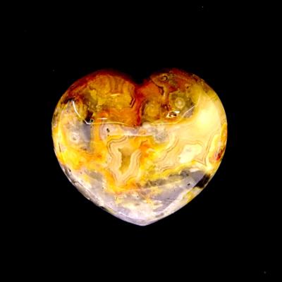 CRAZY LACE AGATE PUFF HEART.   SP14605POL