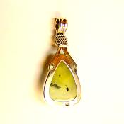 925 Silver Designer Pendant Featuring Epidot with Prehnite.   SP15109PEND 