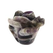 Rose Flower Head Carving In Chevron Amethyst.   SP16290POL