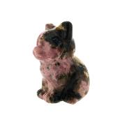 Sitting Cat Carving In Rhodonite.   SP16350POL