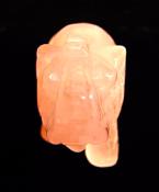 ELEPHANT CARVING IN ROSE QUARTZ.   SP9982POL