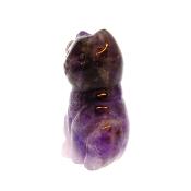 Lucky Chinese Waving Cat Carving in Amethyst.   SPR15157POL