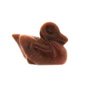 Gemstone Duck Carving in Copper Goldstone.   SPR15178POL