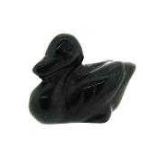 Gemstone Duck Carving in Black Obsidian.   SPR15183POL