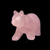 A Bear Carving In Rose Quartz.   SPR15520POL