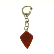 Diamond Shape Gemstone Keyring in Carnelian.   SPR15571POL