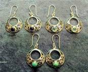 925 SILVER PENDANT STYLE CREOLE EARRINGS WITH FILIGRE DETAILING. 21.553