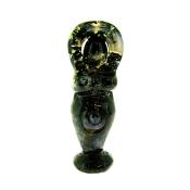 CARVING OF A FERTILITY GODDESS FIGURE IN MOSS AGATE.   SP13944POL 