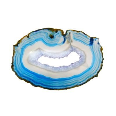 Agate Polished Geode Slice Specimen Coloured Blue.   SP15681POL