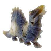 Spinosaurus Dinosaur Sculpture Carved  From A Blue Agate With Quartz Geode.   SP16603SLF