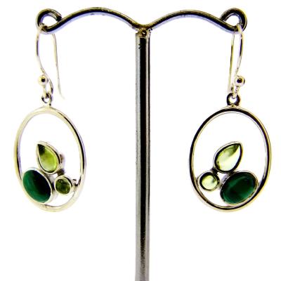 925 Silver Hoop Style Pendant Earrings.   SP16901ER